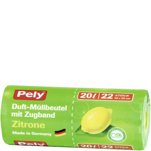 Pely 20 l Clean Duft Müllbeutel mit Zugband Zitrone
