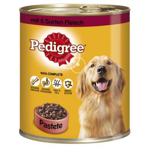 Pedigree Hundefutter Pastete mit 5 Sorten Fleisch