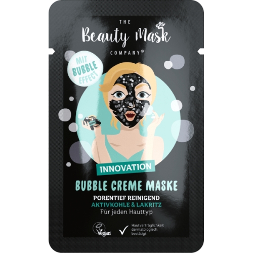 The Beauty Mask Company Bubble Creme Maske Aktivkohle & Lakritz