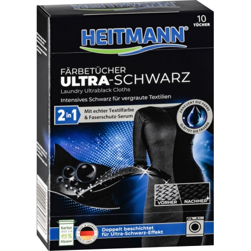 Heitmann Färbetücher Ultra Schwarz 2in1 Heitmann Färbetücher Ultra Schwarz 2in1