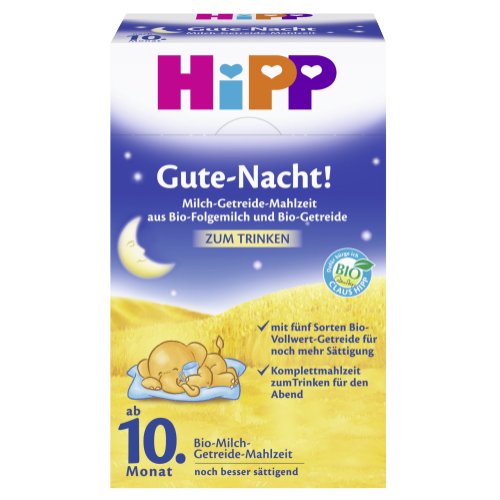 Hipp Milch-Getreide -Mahlzeit zum Trinken Gute Nacht! ab 10. Monat Hipp Milch-Getreide -Mahlzeit zum Trinken Gute Nacht! ab 10. Monat