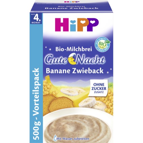 Hipp Bio-Milchbrei Gute Nacht Banane Zwieback Hipp Bio-Milchbrei Gute Nacht Banane Zwieback