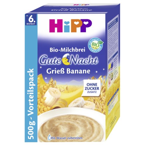 Hipp Bio Milchbrei Gute Nacht Grieß Banane Hipp Bio Milchbrei Gute Nacht Grieß Banane