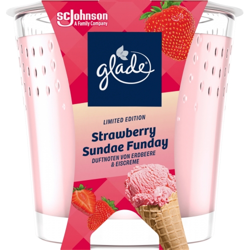 Glade Duftkerze im Glas Strawberry Sundae Funday 129g