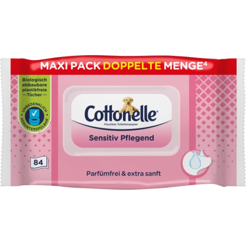 Cottonelle Feuchtes Toilettenpapier Sensitiv Pflegend, Maxi Pack