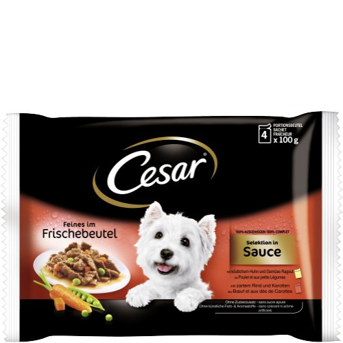 Hundefutter - Cesar Hundefutter Feines im Frischebeutel Multipack Selektion  in Sauce 400g Drogeriedepot.de