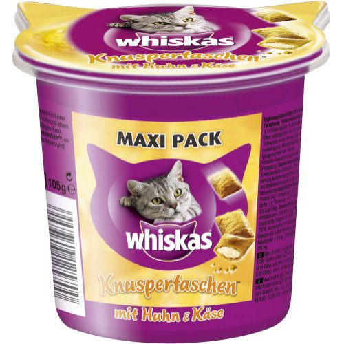 Whiskas Katzensnack Knuspertaschen mit Huhn &  Käse