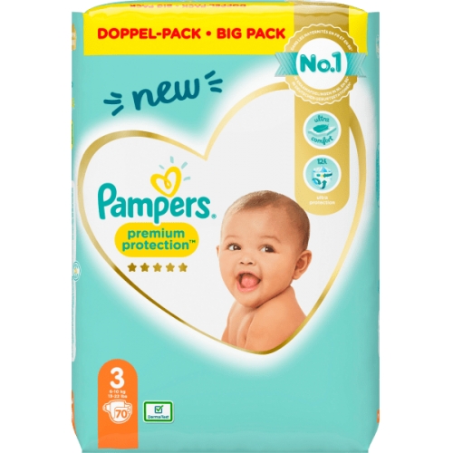 Pampers Windeln Premium Protection, Größe 3 Midi, 6-10kg, Doppelpack