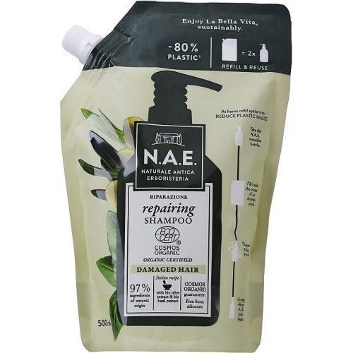 N.A.E. Shampoo Bio Oliven & Bio Basilikum Nachfüllbeutel