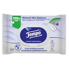 Tempo Natural Skin Balance - Beruhigend feuchte Toilettentücher