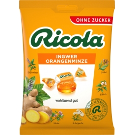 Ricola Bonbon Ingwer & Orangenminze zuckerfrei