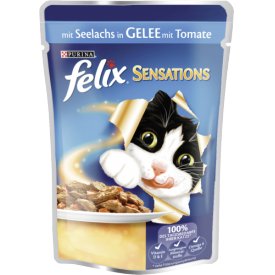 Felix Katzenfutter Sensations mit Seelachs Tomatein Gelee