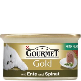 Gourmet Gold Katzenfutter Feine Pastete mit Ente und Spinat