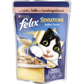 Felix Katzenfutter Sensations Soßen Sause mit Lachs in Soße mit Garnelengeschmack