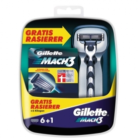 Gillette Mach3 6er Klingen mit Gratis Rasierer