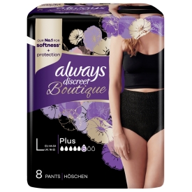 Always Discreet Boutique Inkontinenz Einlagen Pants Black L 8 Stück