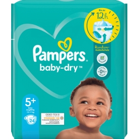 Pampers Windeln Baby Dry Gr.5+ Junior Plus, 12-17 kg, Einzelpack