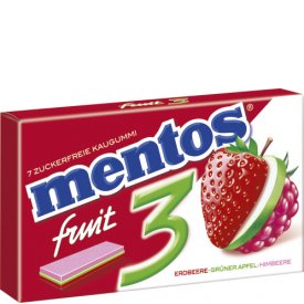 Mentos Fruit 3 Erdbeere Grüner Apfel Himbeere