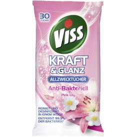 Viss Kraft & Glanz Allzwecktücher Anti-Bakteriell Pink Lily