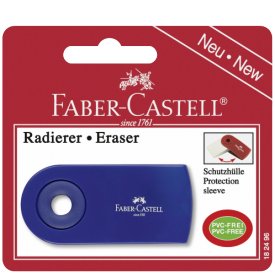 Faber Castell Radierer Sleeve blau/rot sortiert mini